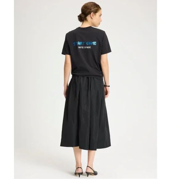 ♠️Kate Spade New York X Space Invaders Graphics Short Sleeve Tee, Black  NEW NWT - Picture 4 of 6